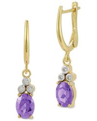 Reiss - 14k 2.37 Ct. Tw. Diamond & Amethyst Dangle Earrings - Lyst