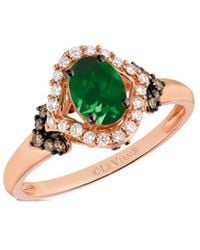 Le Vian - Emerald 14K Rose 0.83 Ct. Tw. Diamond & Emerald Ring - Lyst