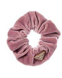Prada - Logo Velvet Scrunchie - Lyst