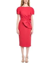 Badgley Mischka - Side Bow Cocktail Dress - Lyst