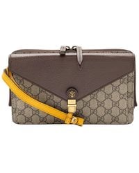 Gucci - Brown GG Supreme Canvas Leather Tiger Document Crossbody (authentic Pre- Loved) - Lyst