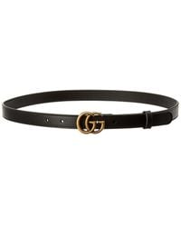 Gucci - Double G Thin Leather Belt - Lyst