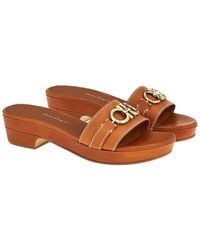 Ferragamo - Gancini Leather Mule - Lyst