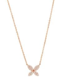 Suzy Levian - 14K Rose 0.09 Ct. Tw. Diamond Marquise Flower Necklace - Lyst