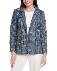 Gracia - Flower Embroidered Denim Blazer - Lyst