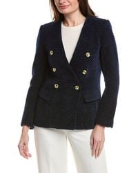 English Factory - Structured Lapelless Textured Jacket - Lyst