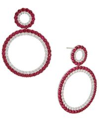 Maitre De Diamant - 14K 11.05 Ct. Tw. Diamond & Ruby Earrings - Lyst