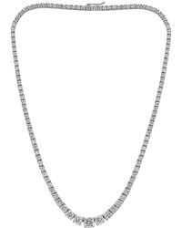 Diana M. Jewels - Fine Jewelry 18K 14.00 Ct. Tw. Diamond Tennis Necklace - Lyst