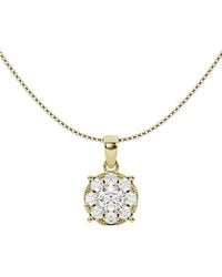 Lab Grown Diamonds - 14K 1.50 Ct. Tw. Lab-Grown Diamond Cluster Pendant Necklace - Lyst