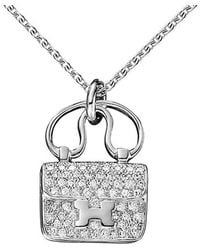 Hermès - 18K 0.29 Ct. Tw. Diamond Constance Charm Pendant Necklace (Authentic Pre-Owned) - Lyst