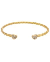 Juvell - 18K Plated Cz Mesh Heart Bangle Bracelet - Lyst