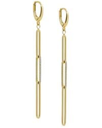 Maitre De Diamant - 18K Sculpted Two-Tone Link Drop Diamond Dust Earrings - Lyst