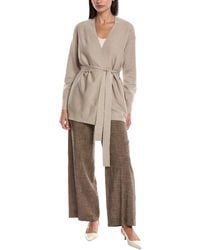 Lafayette 148 New York - Double Knit Belted Wool-Blend Cardigan - Lyst