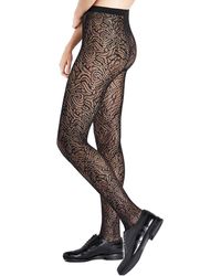 Wolford True Blossom Fishnet Tights - Black