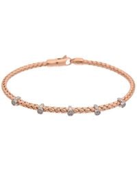 Meshmerise - 18k Over Silver 0.10 Ct. Tw. Diamond Bangle Bracelet - Lyst