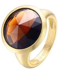 Genevive Jewelry - 14k Over Silver Cz Statement Ring - Lyst