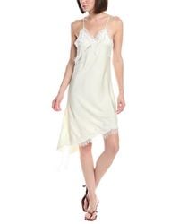 Beulah London - Lace Mesh Trim Detail Satin Asymmetrical Dress - Lyst