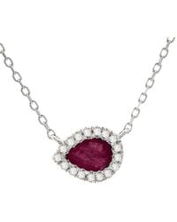 Gemstones - 14k 0.25 Ct. Tw. Diamond & Ruby Necklace - Lyst