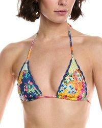 Monte and Lou - Crochet Edge Slide Triangle Bikini Top - Lyst