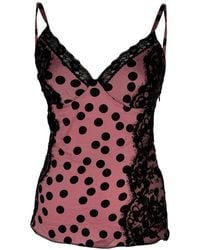 Dolce & Gabbana - Polka Dot Lace Trimmed Blouse, Size Eu (Authentic Pre- Loved) - Lyst