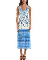 Saloni - Amy Crepe De Chine Silk-Blend Georgette Dress - Lyst