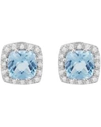 Diamond Select Cuts - 14K 1.76 Ct. Tw. Diamond & Aquamarine Earrings - Lyst