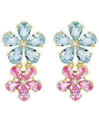 Nina Zhou Jewelry - 14K 7.12 Ct. Tw. Diamond & Aquamarine Sapphire Drop Earrings - Lyst