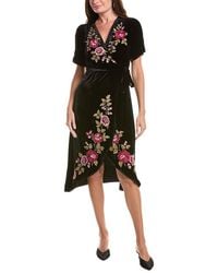 Johnny Was - Petite Mehdi Velvet Silk-Blend Wrap Dress - Lyst