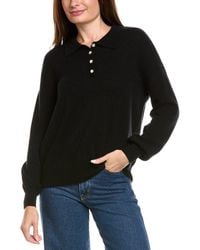Kier + J - Kier + J Oversized Wool & Cashmere-Blend Polo Sweater - Lyst