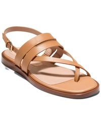 Cole Haan - Go-To Estella Flat Leather Thong Sandal - Lyst