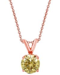 Amairah - 14K Rose 2.00 Ct. Tw. Lab-Grown Diamond Solitaire Pendant Necklace - Lyst