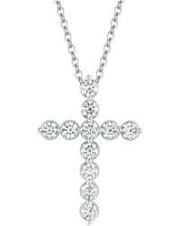 Lab Grown Diamonds - 14K 2.00 Ct. Tw. Lab-Grown Diamond Cross Pendant - Lyst