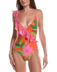 FARM Rio - Romantic Garden + Leopard Pop One Piece - Lyst