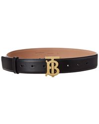 Burberry Monogram Motif Leather Belt - Black