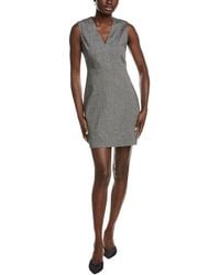 Theory - Fitted Linen-Blend Sheath Dress - Lyst