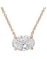 Diana M. Jewels - Diana M. 14K Rose 12.00 Ct. Tw. Lab-Grown Diamond Solitaire Pendant - Lyst