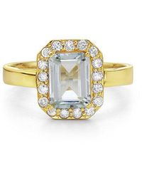 Forever Creations USA Inc. - Forever Creations 14k 1.59 Ct. Tw. Diamond & Aquamarine Halo Ring - Lyst