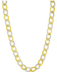 Genevive Jewelry - 14k Plated Cz Statement Necklace - Lyst