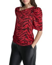 DKNY - Asymmetrical Short Sleeve Top - Lyst