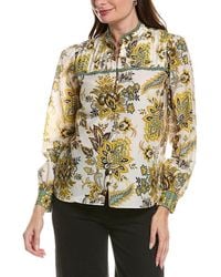 Tahari - The Athena Silk-Blend Blouse - Lyst