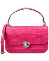 Kate Spade - Audrey Croc-Embossed Leather Top Handle Flap Crossbody - Lyst
