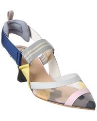 Fendi - Colibri Mesh & Leather Slingback Pump - Lyst