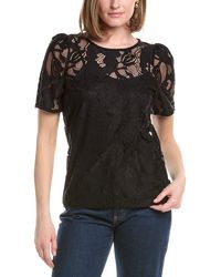 Anne Klein - Jewel Neck Lace T-Shirt - Lyst