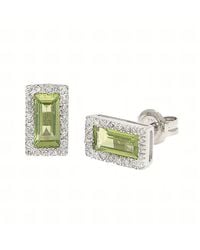 Gemstones - 1.29 Ct. Tw. Diamond & Peridot 14K Earrings - Lyst