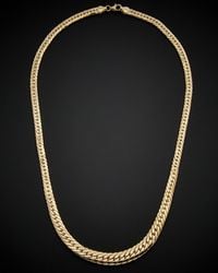 Italian Gold - 14k Graduated Cuban Link Necklace - Lyst