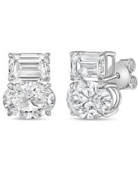 Diana M. Jewels - Diana M. 14K 10.00 Ct. Tw. Lab-Grown Diamond Two-Stone Earrings - Lyst