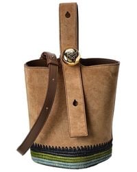 Loewe - Pebble Mini Leather Bucket Bag - Lyst