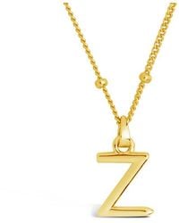 Sterling Forever - 14k Over Silver Initial With Beaded Chain Necklace (a-z) - Lyst