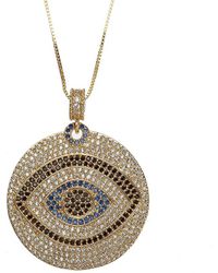 Eye Candy LA - Luxe Collection 14k Plated & Silver Cz Evil Eye Necklace - Lyst