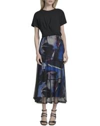 DKNY - Crewneck Midi Dress - Lyst